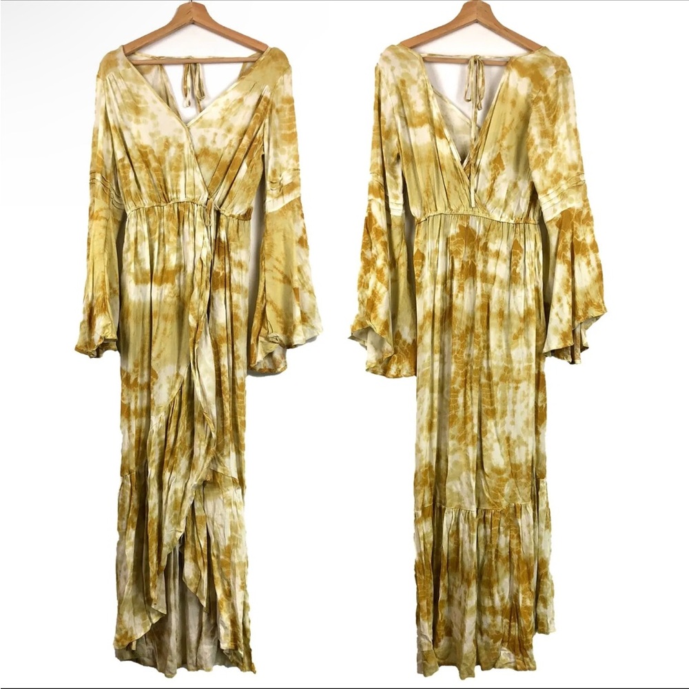 Band of Gypsies Tie Die Maxi Wrap Dress